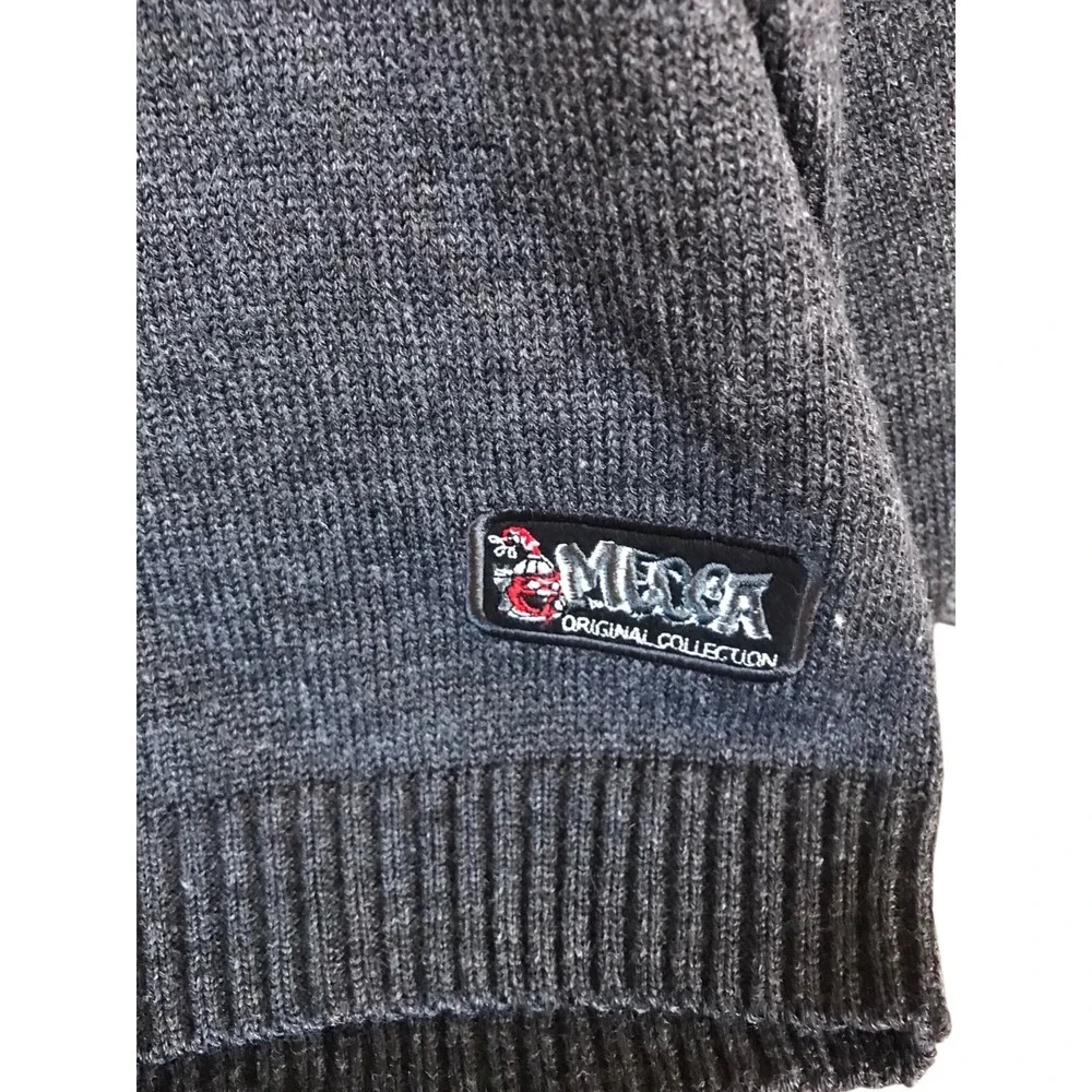 10th Anniv Mecca Sweater Men's Size Blk Gray Long Sleeve Free Beanie Y2K M 10-12